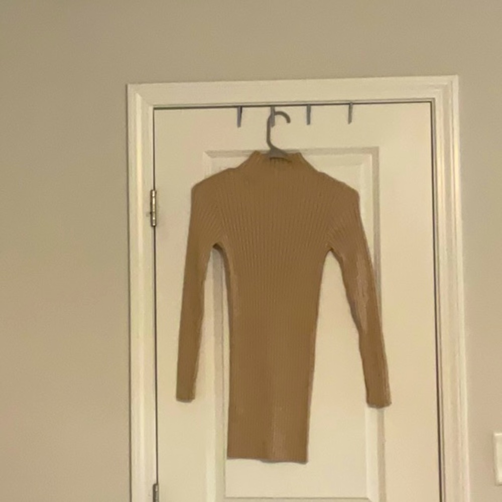 Small Tan Mini Sweater Dress